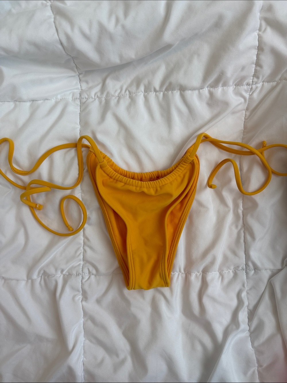 Abercrombie & Fitch Yellow Tie-Side Bikini Bottom
